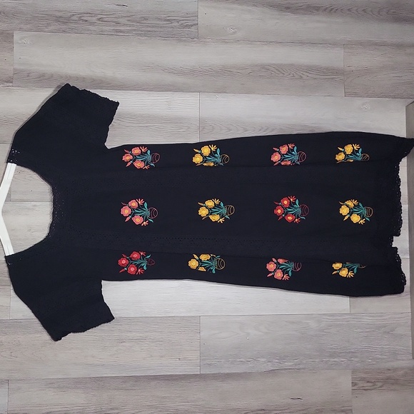 R Vivimos Womens Small (4/6) Midi Dress Embroidered‎ Floral Crochet Lace Boho - Picture 7 of 8